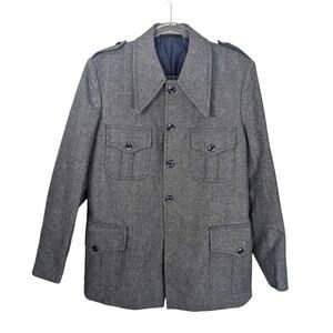 VTG Smart Alex 70's Dagger Collar Tweed Full Button Blazer Leisure 4 Pocket 42